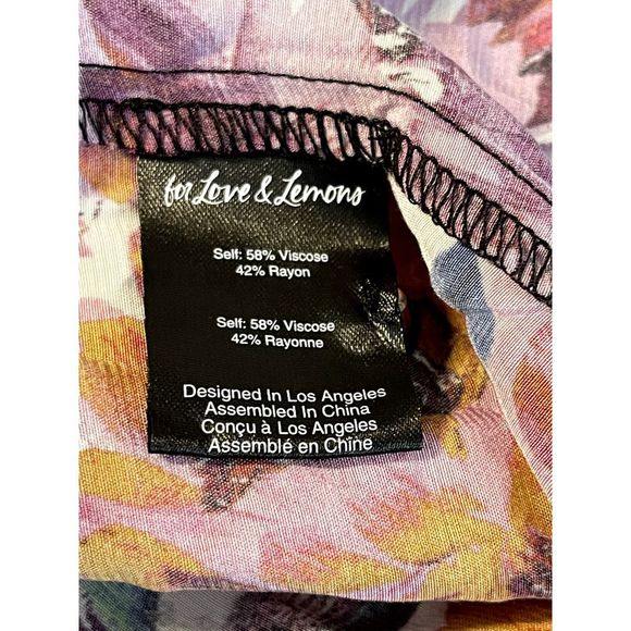 For Love & Lemons scarlet mini dress floral cut out print NWT size Small - Picture 11 of 13